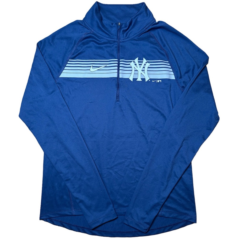 Nike MLB Men's Blue NY Yankees Quarter Zip Baseball Athleisure Size L